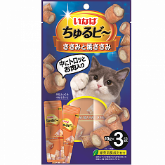 INABA Churu Bee Запеченные трубочки для кошек (КУРИЦА, КАЦУОБУСИ) 3шт по 10 г