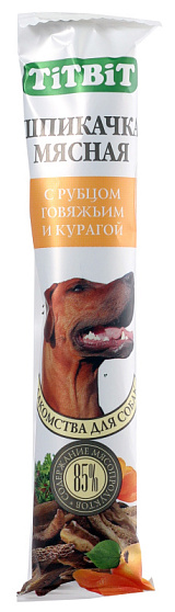 TITBIT лакомство шпикачка с рубцом говяжьим и курагой Standart 
