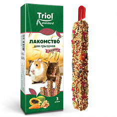Лакомство для грызунов Ассорти (с фруктами, овощами и орехами), (уп. 3 шт), 75г, Тriol Standard