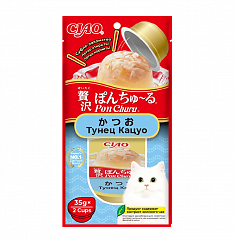 INABA Ciao Pon Churu суфле для кошек (ТУНЕЦ КАЦУО), 2шт по 35г