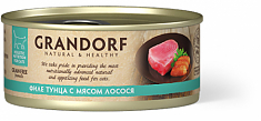 GRANDORF Консервы для кошек Филе тунца с мясом лосося 70гр.N