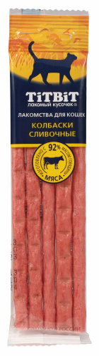 Лакомство Колбаски Сливочные для кошек, 20 г. ЗОЛОТАЯ КОЛЛЕКЦИЯ.