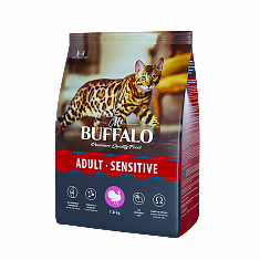 MR. BUFFALO ADULT SENSITIVE для кошек с чувствительным пищеварение (ИНДЕЙКА), 1,8 кг.