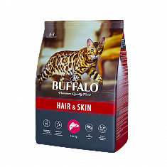 MR. BUFFALO HAIR & SKIN для кошек с чувствительной кожей (ЛОСОСЬ), 1,8 кг.