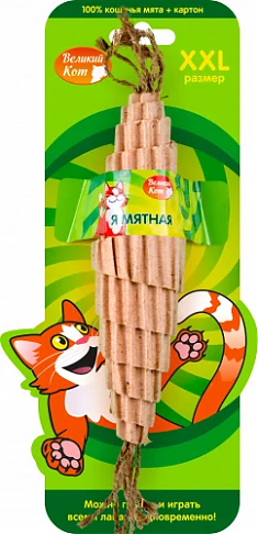 ВЕЛИКИЙ КОТ Игрушка для кошек мятный РОГАЛИК из картона
