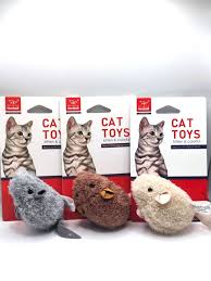 Игрушка для кошек Мышка с кошачьей мятой (6 х 10 см), микс, NUNBELL