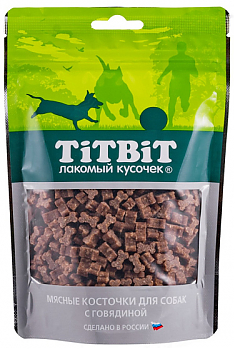 TITBIT лакомство косточки мясные для собак с говядиной