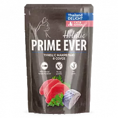 Prime Ever Holistic Тунец с макрелью в соусе влажный корм для кошек пауч 0,085 кг