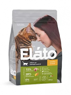 ELATO HOLISTIC для кошек для выведения шерсти (КУРИЦА, УТКА), 300 г.