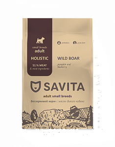 SAVITA GRAIN FREE ADULT MINI с мясом дикого кабана 1кг 291, шт