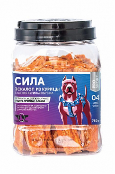 Лакомство СИЛА эскалоп из курицы для собак, 750 г. GREENQZIN.