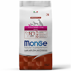 Monge Dog Monoprotein корм для собак миниатюрных пород (ЯГНЕНОК, РИС, КАРТОФЕЛЬ), 2,5 кг