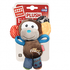 PLUSH FRIENDZ Игрушка для собак Обезьянка с пищалкой, 16 см