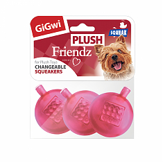 PLUSH FRIENDZ Игрушка для собак Три сменные пищалки для игрушек, 4 см
