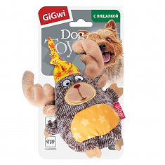 PLUSH FRIENDZ Игрушка для собак Лось с пищалкой, 10 см