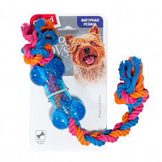 CATCH & FETCH Игрушка для собак Косточка на веревке резиновая малая, 26см