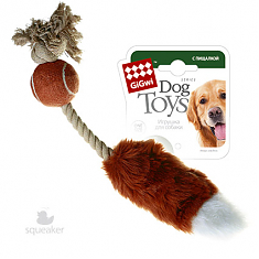 CATCH & FETCH Игрушка для собак Мячик с лисьим хвостом и пищалкой, 40см