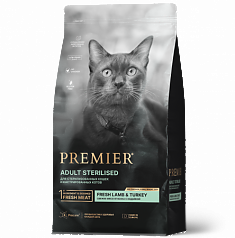 PREMIER CAT STERILISED Lamb&Turkey 2 кг (Ягненок с индейкой для стерилизованных кошек)