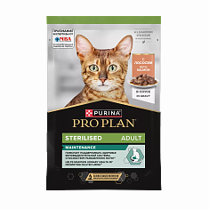 PRO PLAN Sterilised MAINTENANCE для стерилизованных кошек (ЛОСОСЬ, СОУС), 85 г