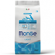 Monge Dog Light корм для собак (ЛОСОСЬ, РИС), 2,5 кг
