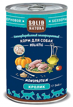 Solid Natura Holistic Кролик влажный корм для собак жестяная банка 0,34 кг