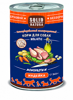 Solid Natura Holistic Индейка влажный корм для собак жестяная банка 0,34 кг