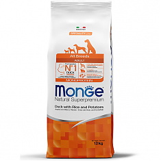 Monge Dog Monoprotein корм для собак (УТКА, РИС, КАРТОФЕЛЬ), 12 кг