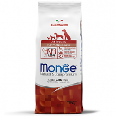 Monge Dog корм для щенков (ЯГНЕНОК, РИС), 12 кг