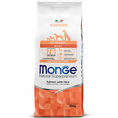 Monge Dog Monoprotein корм для собак (ЛОСОСЬ, РИС), 12 кг