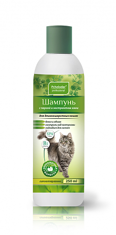 ПЧЕЛОДАР шампунь гигиенический для длинношёрстных кошек (ПЕРГА, ХВОЯ), 250 мл.
