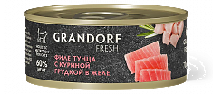 GRANDORF FRESH Консервы для кошек Филе тунца с куриной грудкой в желе 70гр., шт