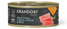 GRANDORF FRESH Консервы для кошек Филе тунца с филе лосося в желе 70гр., шт
