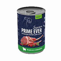 Prime Ever Superior ягнёнок с клюквой влажный корм для собак жестяная банка 0,4 кг