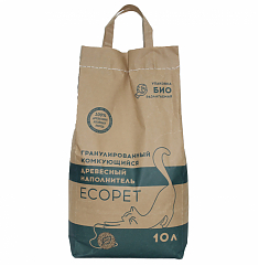 ECOPET Наполнитель Древесный гранулированный комкующийся 4 кг.10 литров 