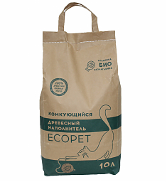 ECOPET Наполнитель Древесный комкующийся 4 кг 10 литров (5шт/упак) 