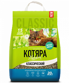 КОТЯРА Наполнитель комкующийся классический, 20 л, 8,4 кг.