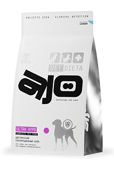 AJO Vet Dieta Ultra Hypo Корм сухой для собак при аллергии или пищевой непереносимости, 2 кг