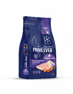 Prime Ever Superior Adult Cat Индейка с рисом полнорационный сухой корм для кошек 1,8 кг