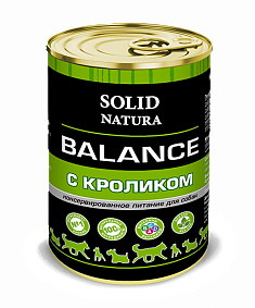Solid Natura Balance Кролик влажный корм для собак жестяная банка 0,34 кг