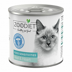 Zoodiet Sensitivities при чувствительном пищеварении с телятиной и сердцем диета для кошек 0,24 кг