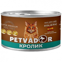 PETVADOR консервы для кошек Кролик/цукини 100гр  (уп.12шт), шт