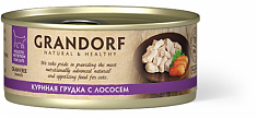 GRANDORF Консервы для кошек Куриная грудка с лососем 70гр.