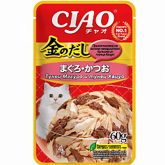 INABA Kinnodashi пауч для кошек (ТУНЕЦ В ЖЕЛЕ), 60 г