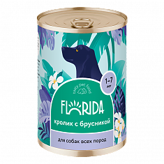 FLORIDA Консервы для собак с кроликом и брусникой 400гр