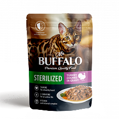 MR. BUFFALO STERILIZED пауч для стерилизованных кошек (ИНДЕЙКА, СОУС), 85 г.