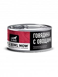 BOWL WOW консервы для собак (ГОВЯДИНА, ОВОЩИ), 100 г