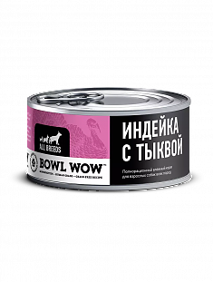 BOWL WOW консервы для собак (ИНДЕЙКА, ТЫКВА), 100 г