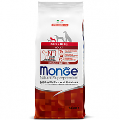 Monge Dog Monoprotein корм для собак мелких пород (ЯГНЕНОК, РИС, КАРТОФЕЛЬ), 7,5 кг