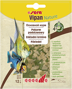 Корм для всех видов рыб, основной в хлопьях "Vipan Nature", 1 пакетик, 12 г