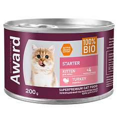 AWARD STARTER для котят, беременных и кормящих кошек (ИНДЕЙКА, ПАШТЕТ), 200г